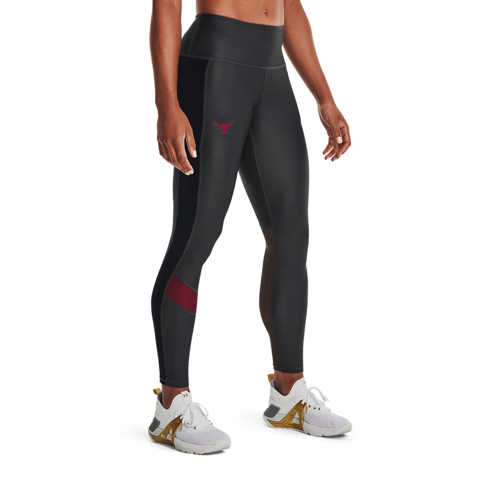 Quần legging thể thao nữ Under Armour Project Rock HeatGear No Slip Waistband Full Length - 1369258-010