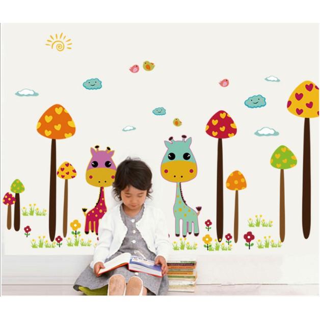 Decal trang trí đôi hươu xinh xắn