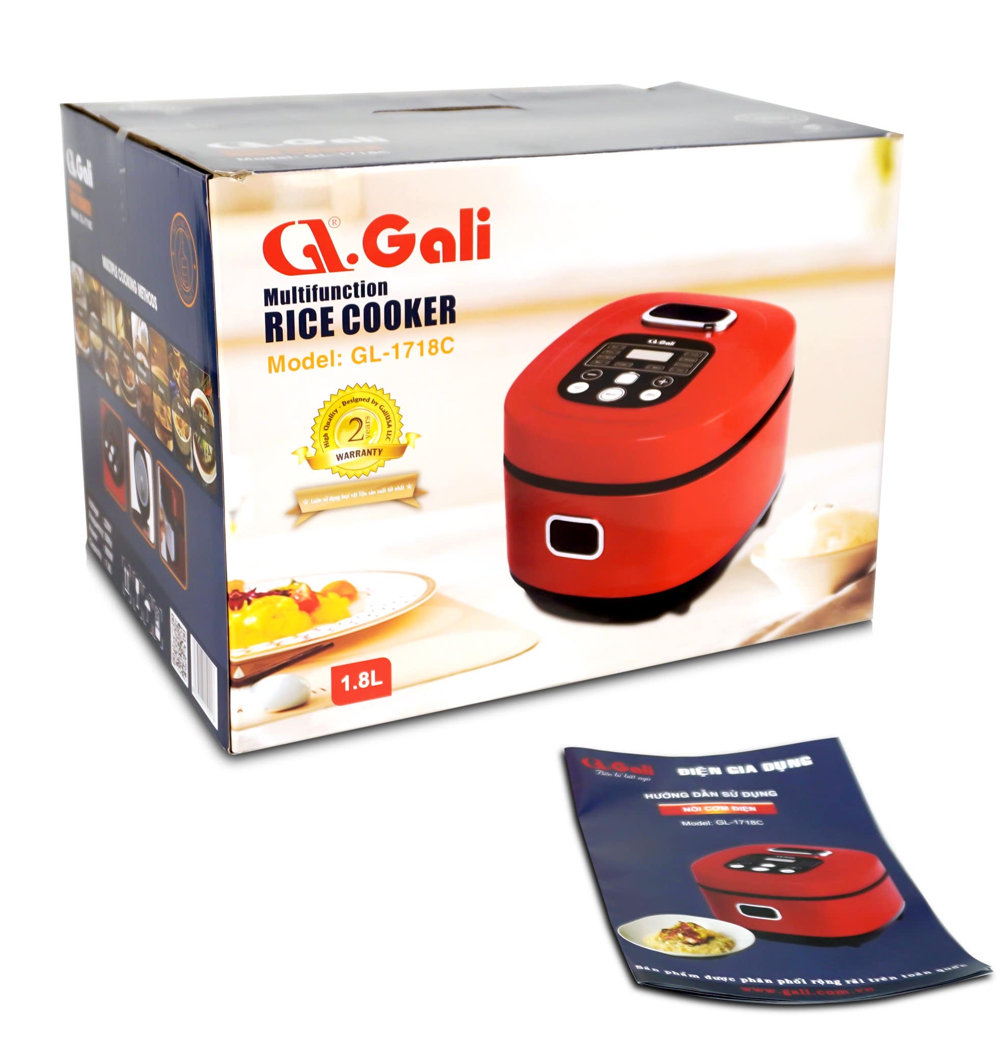 Nồi Cơm Điện Gali GL-1718C. Dung tích 1,8L đa chức năng nấu như nấu Lẩu, Chè, Soup,... Hàng chính hãng, bảo hành 24 tháng