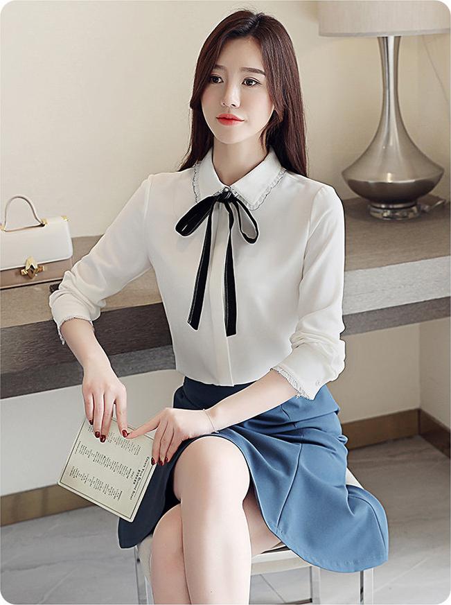 Áo sơ mi cổ nơ