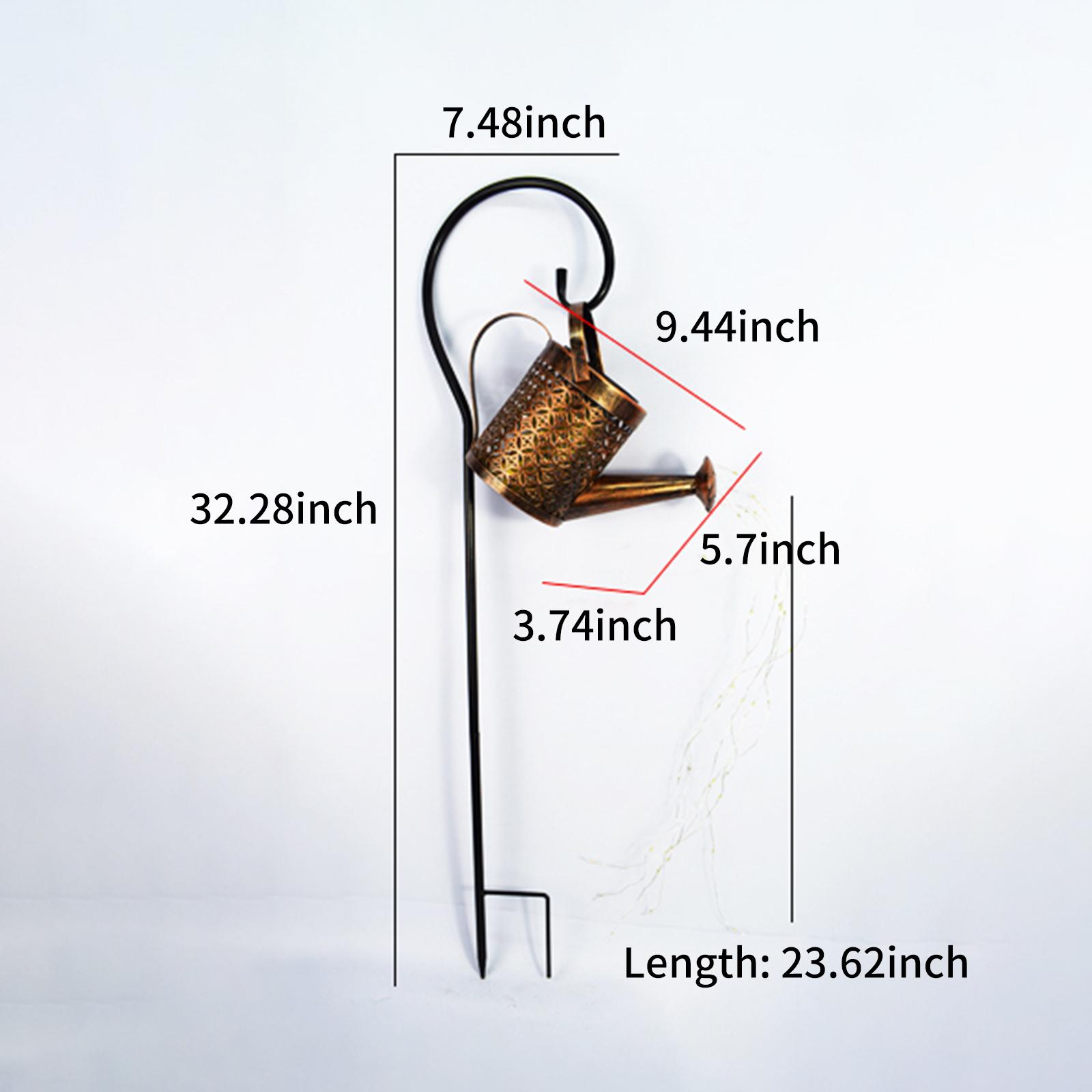Watering Can Lights Metal Solar Stakes Light LED Solar Landscape Lights IP65 Waterproof Retro Kettle Lantern Stake Light