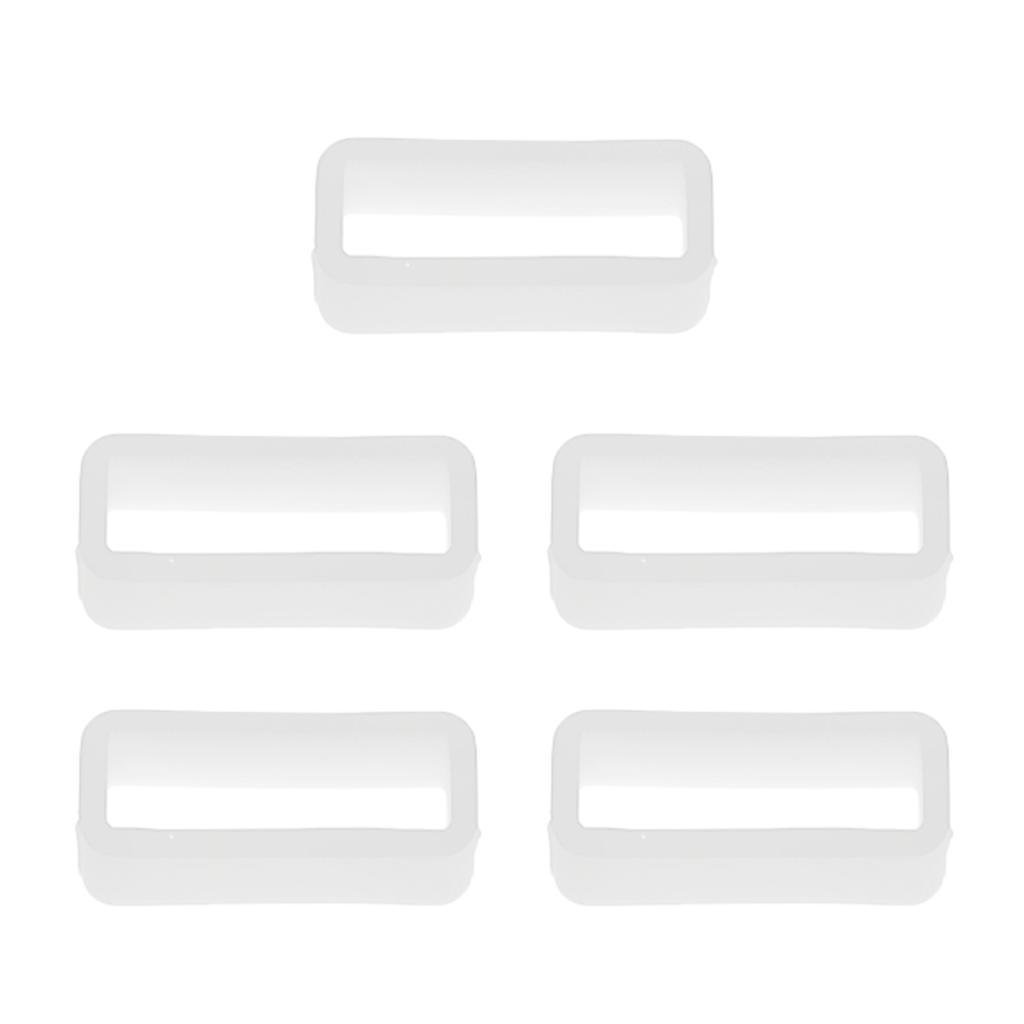 2X 5PCS rubber belt ring rubber belt ring watch accessories 22mm White