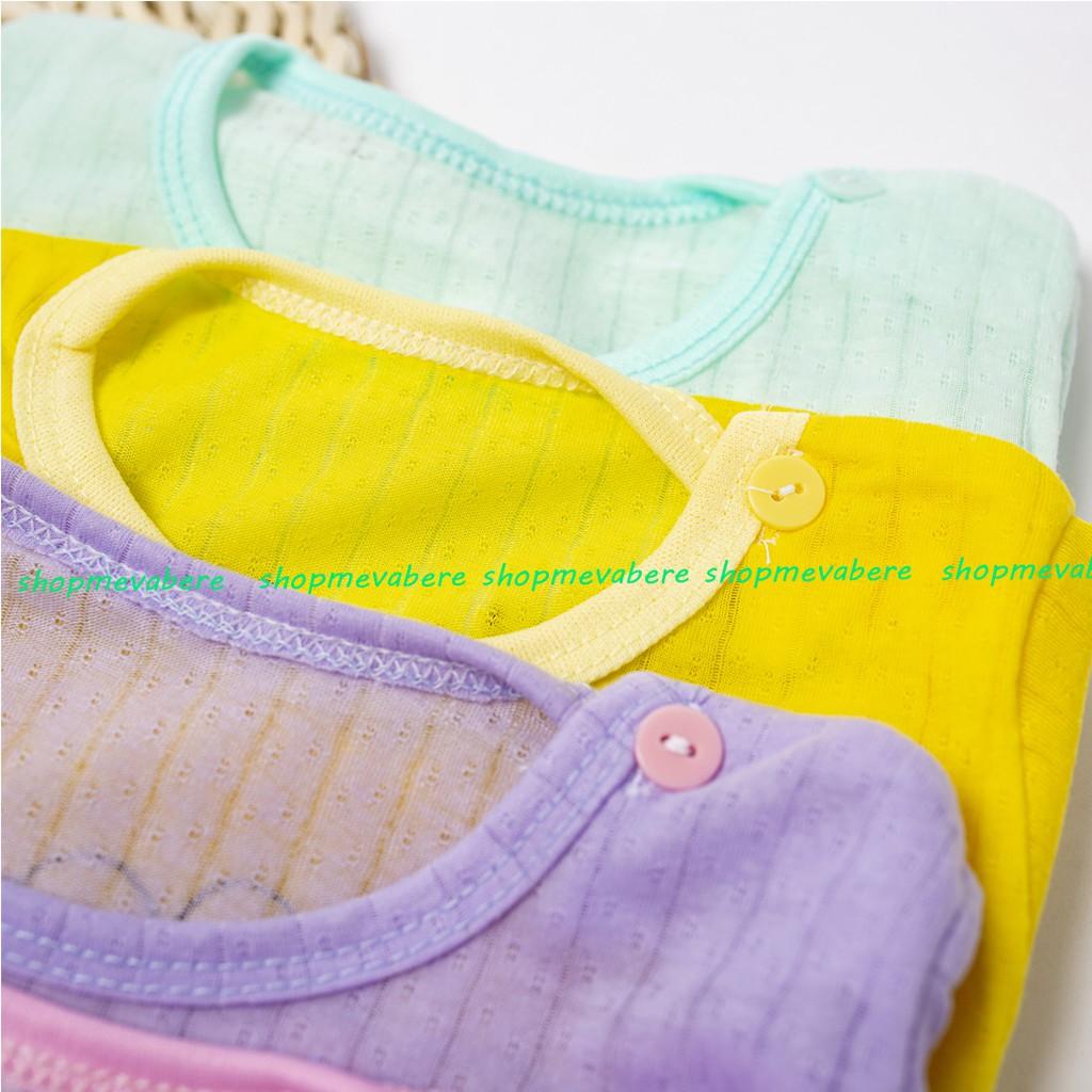 Bộ dài tay cotton tre nhiều màu cho bé trai, bé gái sơ sinh 3-13kg, cài cúc vai hàng đẹp -