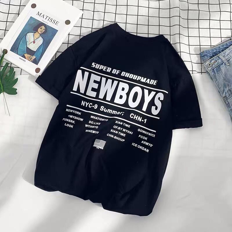 Áo thun tay lỡ form rộng họa tiết NEW BOY - Unisex nam nữ đều mặc được