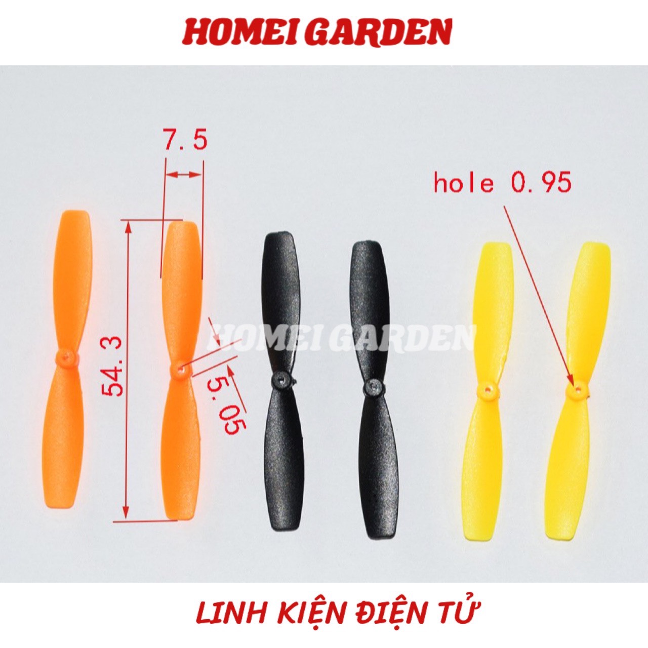 4 cánh quạt máy bay mini thuận nghịch 54,3mm trục 1mm - HM0098