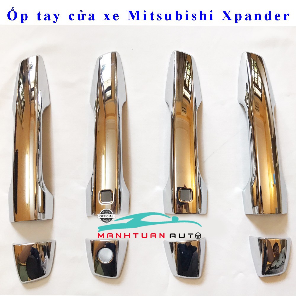 Bộ ốp tay nắm, hõm cửa xe Mitsubishi Xpander, Xpander CROSS 2018- 2021- 2022 mạ crom cao cấp