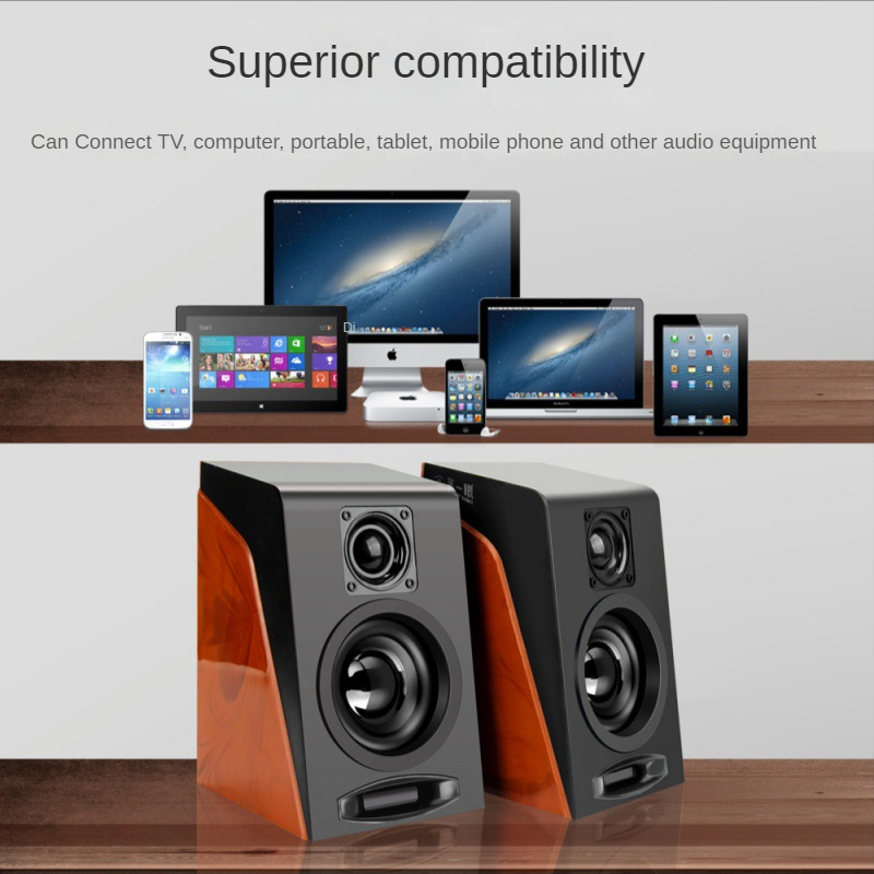 Loa máy tính để bàn Máy tính xách tay Máy tính xách tay Máy tính để bàn Hifi Stereo USB Mini Loa USB loa 3,5mm loa USB Màu sắc: Brown