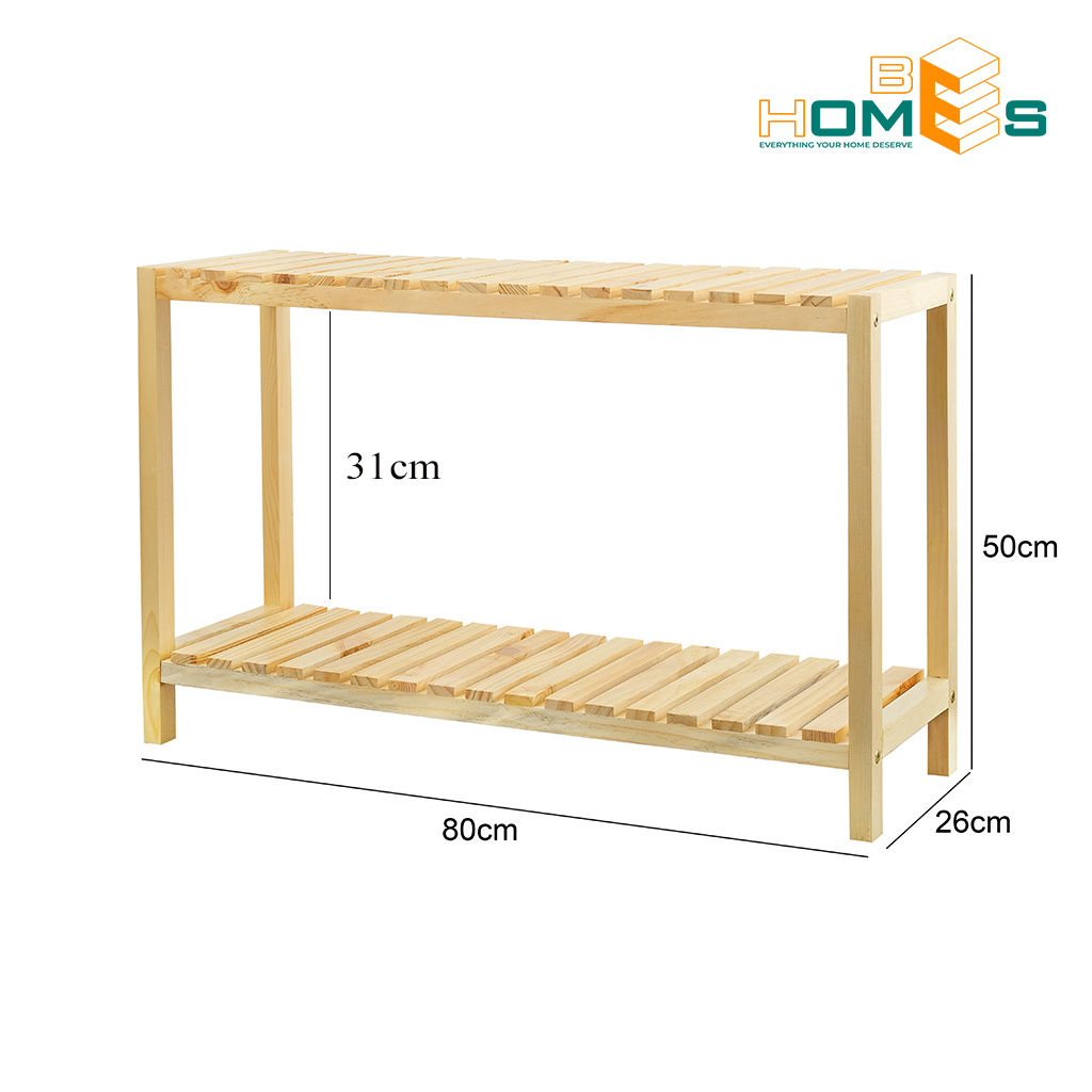 Kệ giày gỗ BE HOMES 2 tầng 80cm