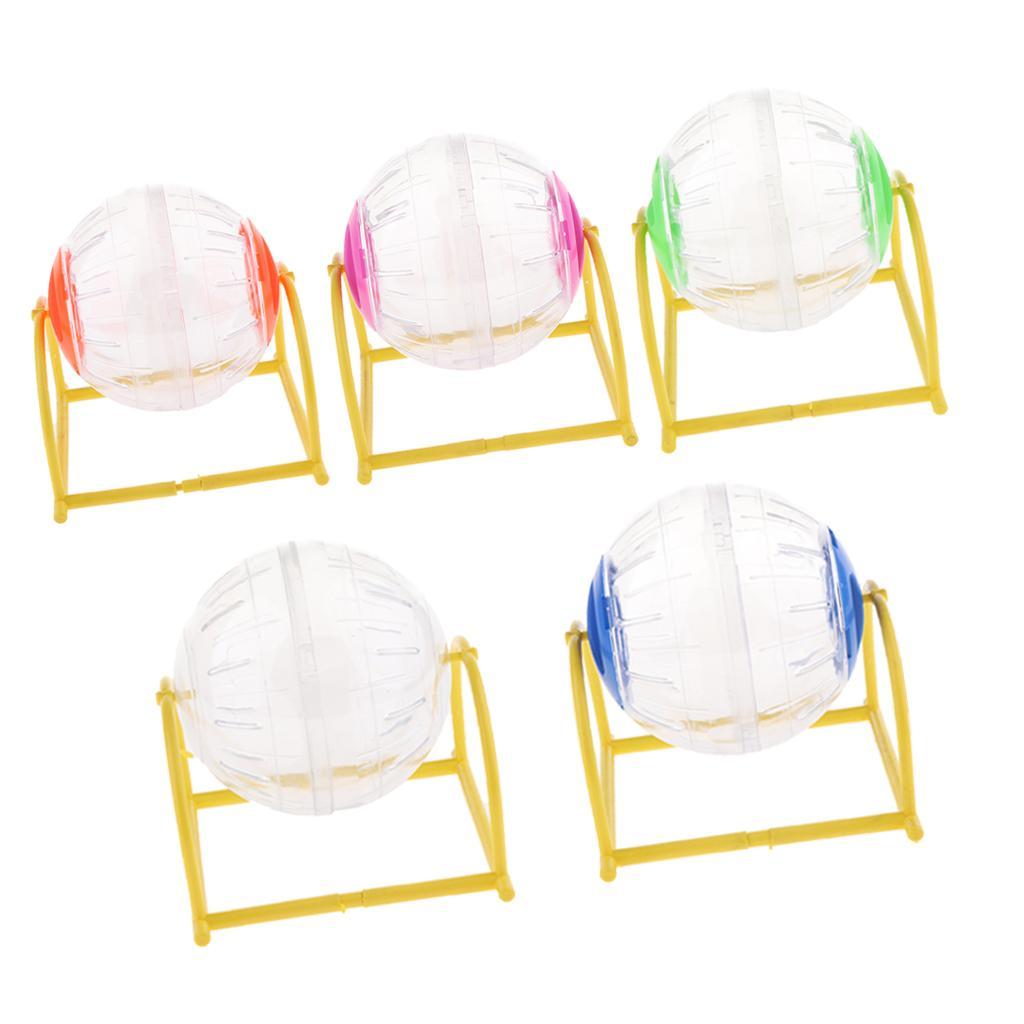 Pet Hamster Exercise Ball Activity Toy with Stand Pink