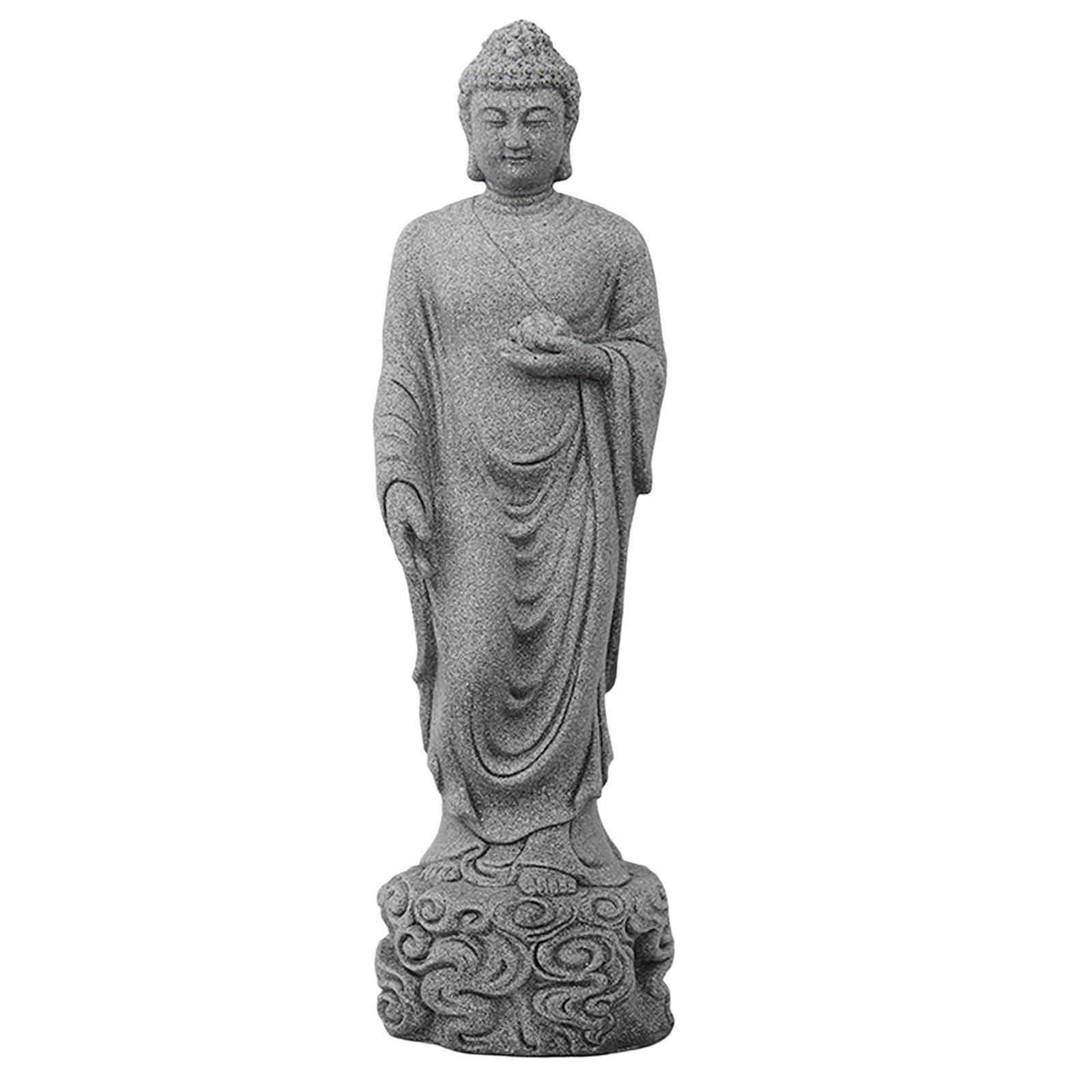 Small Buddha Statue Meditation Gift Standing Craft Porch Garden Home
