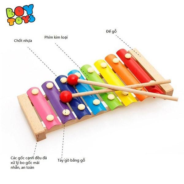 Đồ chơi cho bé đàn 8 hợp âm màu sắc cầu vòng để bé phát triển tài năng âm nhạc