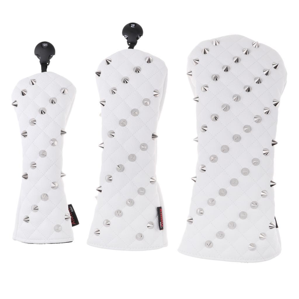2-Pack PU Golf Head Covers #1 Driver #3/#5 Fairway Woods Club Headcovers