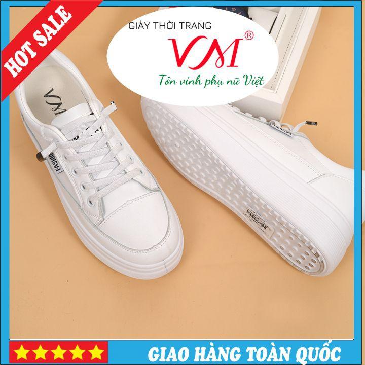 Giày Thể Thao Nữ, chiều cao 3CM, Da Thật Êm Ái, Bền Chắc Và Thời Trang - TT.P14106_TRẮNG