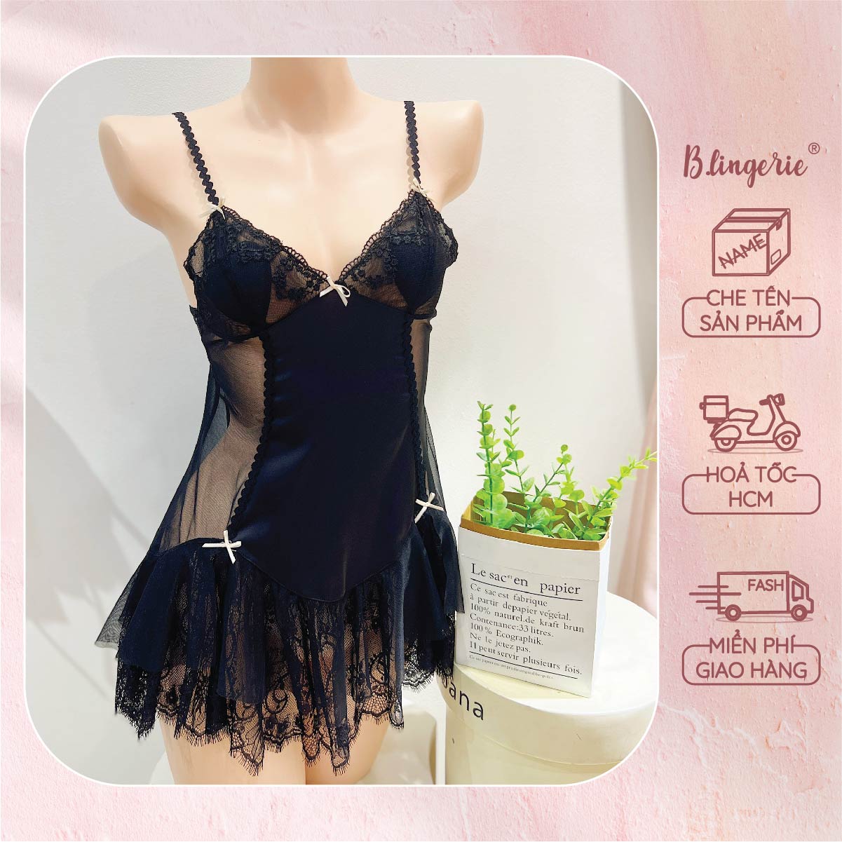 Váy Ngủ Lụa Quyến Rũ - B.Lingerie