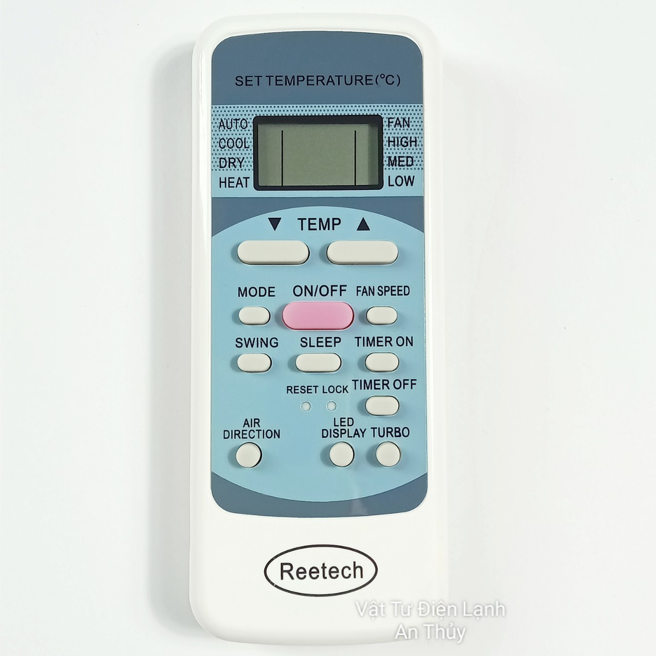 Remote máy lạnh REETECH thường nút hồng - Điều khiển máy lạnh REETECH - Remote điều hòa REETECH - Điều khiển điều hòa