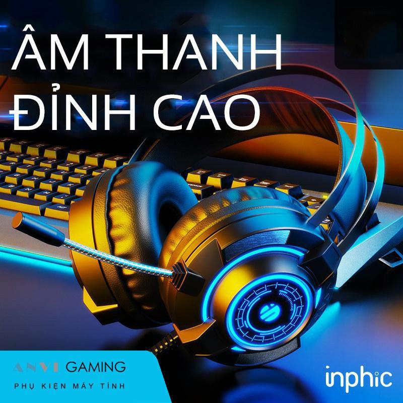 Tai Nghe Headphone Gaming INPHIC G2 LED RGB - Âm Siêu Trầm Sống Động Nhẹ Dẻo - Hàng Nhập Khẩu