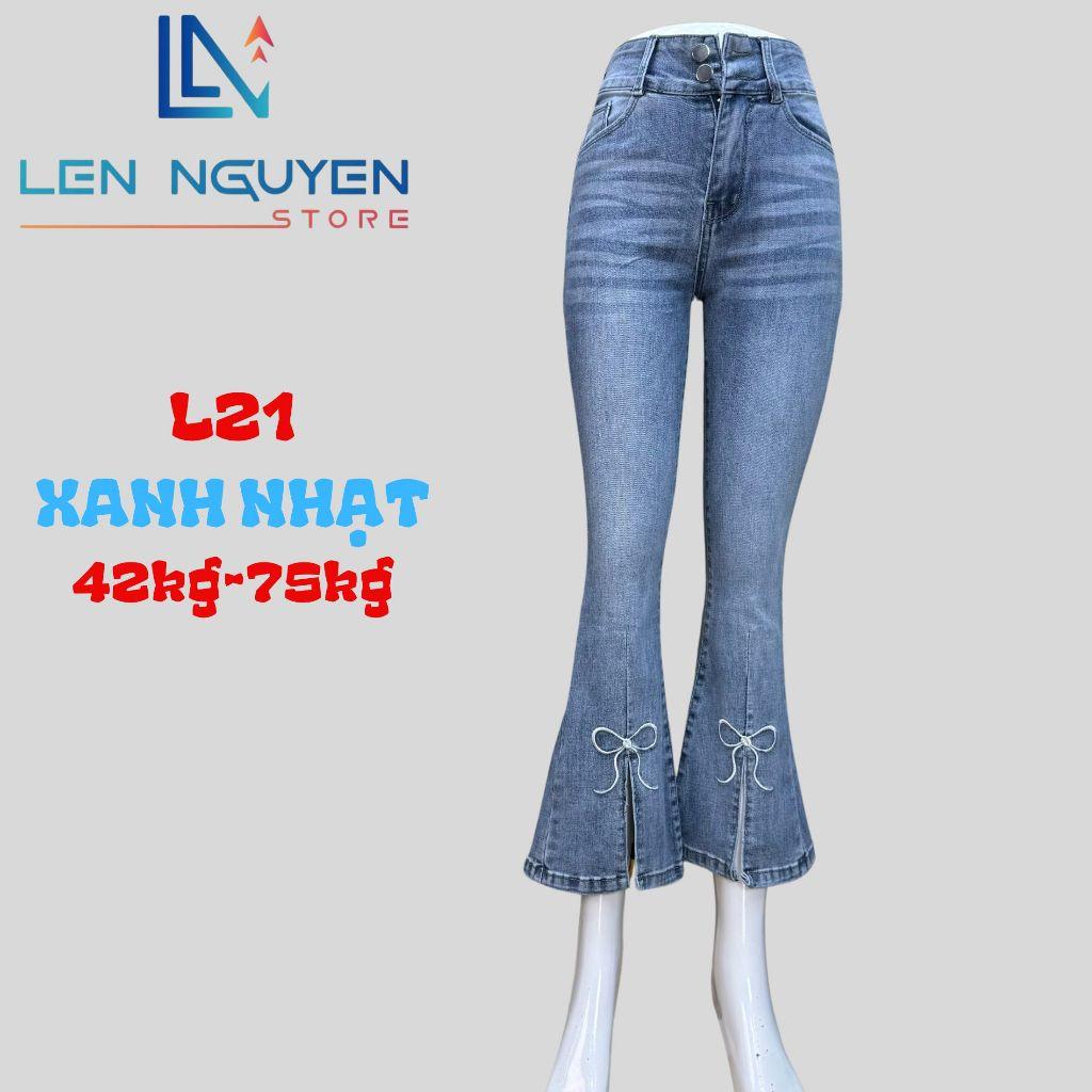 L21_Quần jean nữ, loe, lưng cao, quần bò nữ dáng ôm, quần rin nữ có big size, cho 42kg đến 75kg,LEN NGUYEN STORE