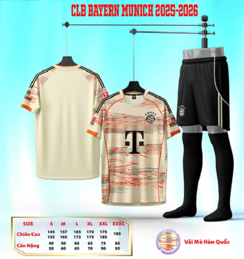 Quần Áo Bóng Đá Người Lớn - Bayern 2025( vải Mè )