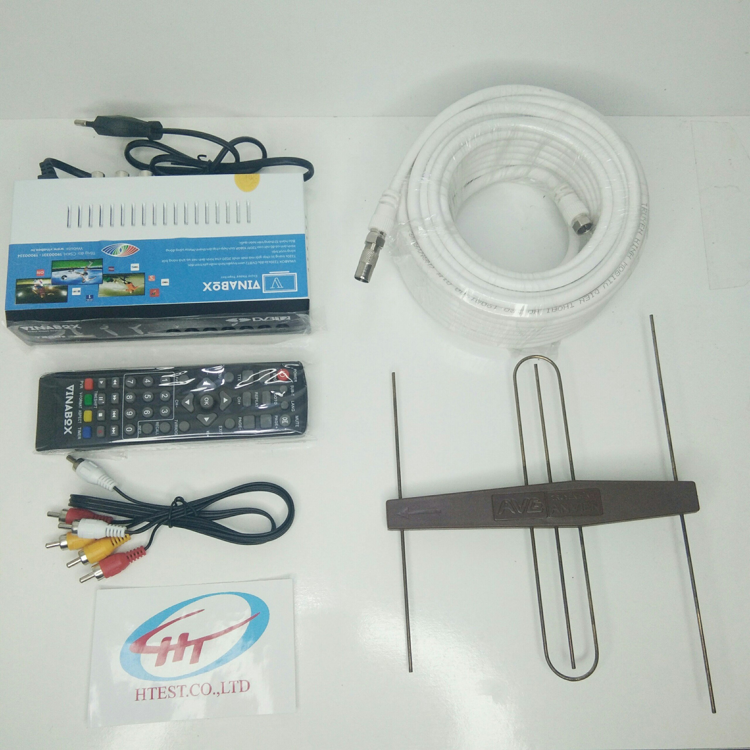 combo tron bộ đầu thu dvb t2 vinabox t220s + anten khuếch đại + dây 15 mét , Hàng Chính Hãng.