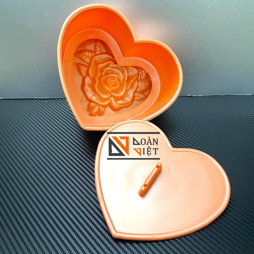 Khuôn TIM Nhấn Xôi Hình Hoa HỒNG, SEN 3D SIÊU SẮC NÉT - Nhiều SIZE dùng nhấn ấn tạo hình xôi, cơm- NHIỀU SIZE