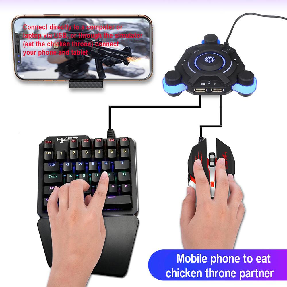 Bàn phím chơi game chuyên nghiệp một tay HXSJ J100 35 phím có dây USB thay thế cho game thủ PUBG LOL CS