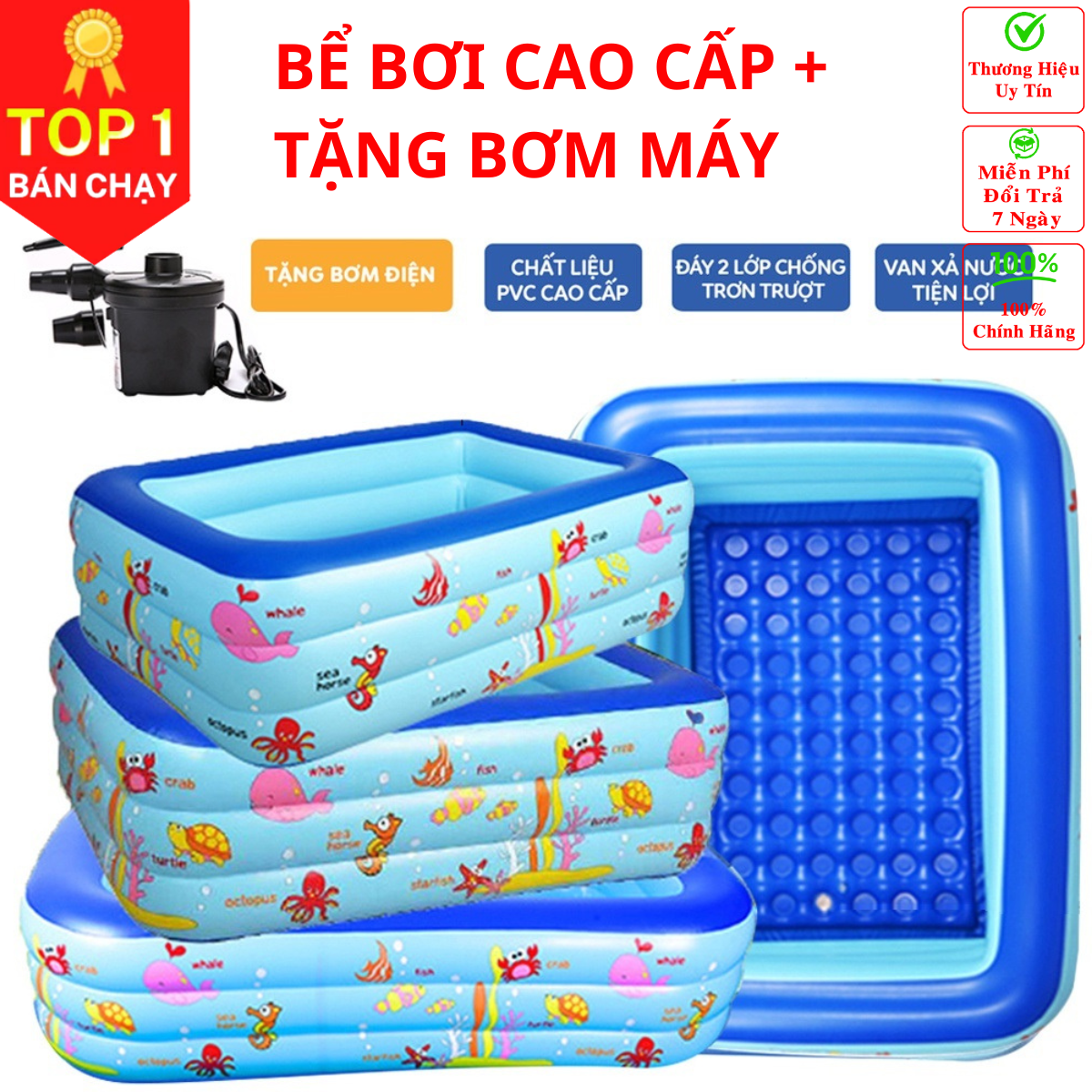 (FREE SHIP)Bể Bơi Phao Bơi Trong Nhà Cho Trẻ Em, Hồ Bơi Tắm Cho Bé Dày Dặn - Chính hãng Amalife