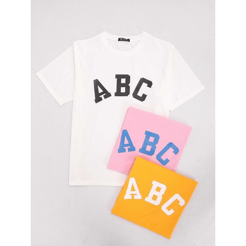 Áo phông in chữ ABC ngắn tay cổ tròn , chất liệu cotton co giãn thiết kế TK FASHION - ATK198.ABC