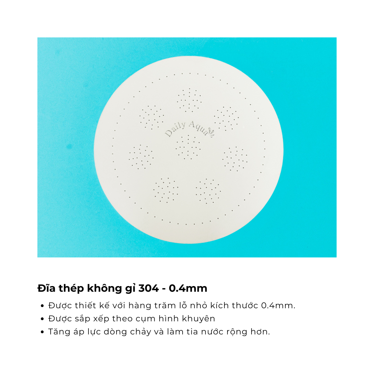 Đĩa Thép Không Gỉ Dành Cho Vòi Sen Daily Aqua (0.4mm)
