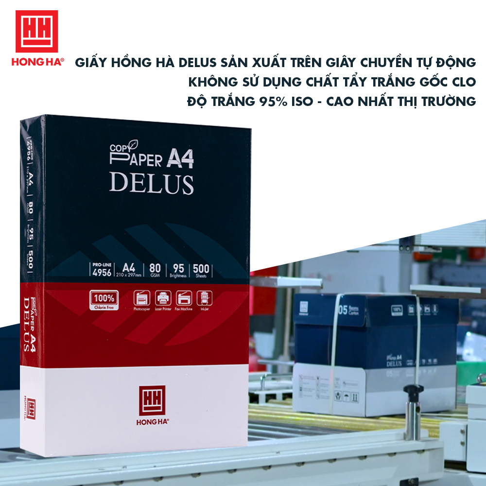 Giấy A4 Hồng Hà Delus giấy in định lượng 80gsm - 4956