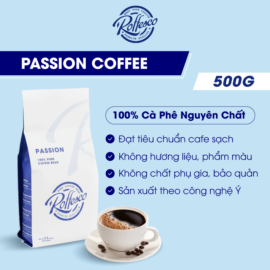 Cà Phê Pha Phin ROFFESCO PASSION Gu Vị Truyền Thống 500G