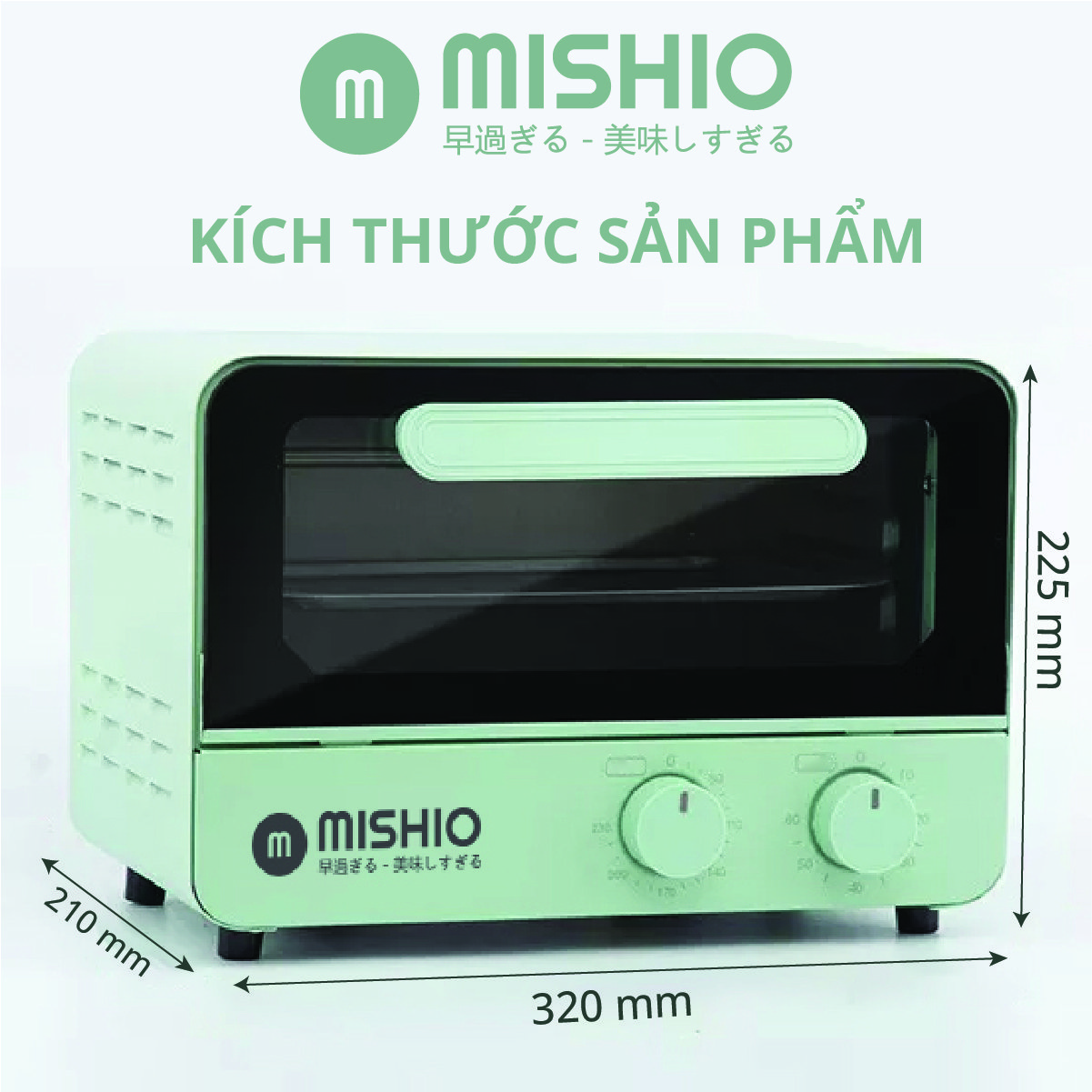 Lò nướng 12L Mishio MK342 - Hàng chính hãng