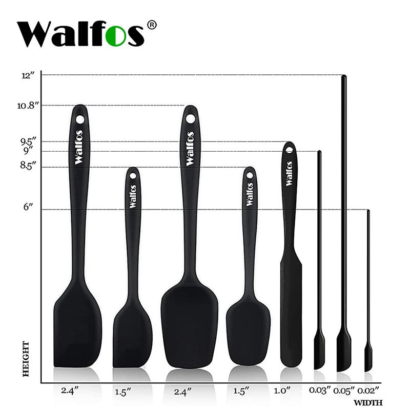 WALFOS Dụng Nhà Bếp Nấu Ăn Dụng Cụ Thìa Silicone Bộ Thìa Bánh Thìa Cho Nấu Nướng Và Pha Trộn