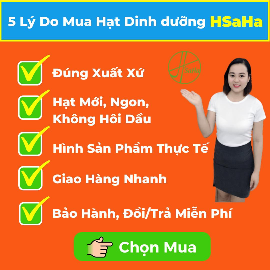 Hạt Hạnh Nhân Sống HSaHa - Hạnh Nhân Sống Tách Vỏ Làm Sữa Hạt - Nhập Khẩu Mỹ