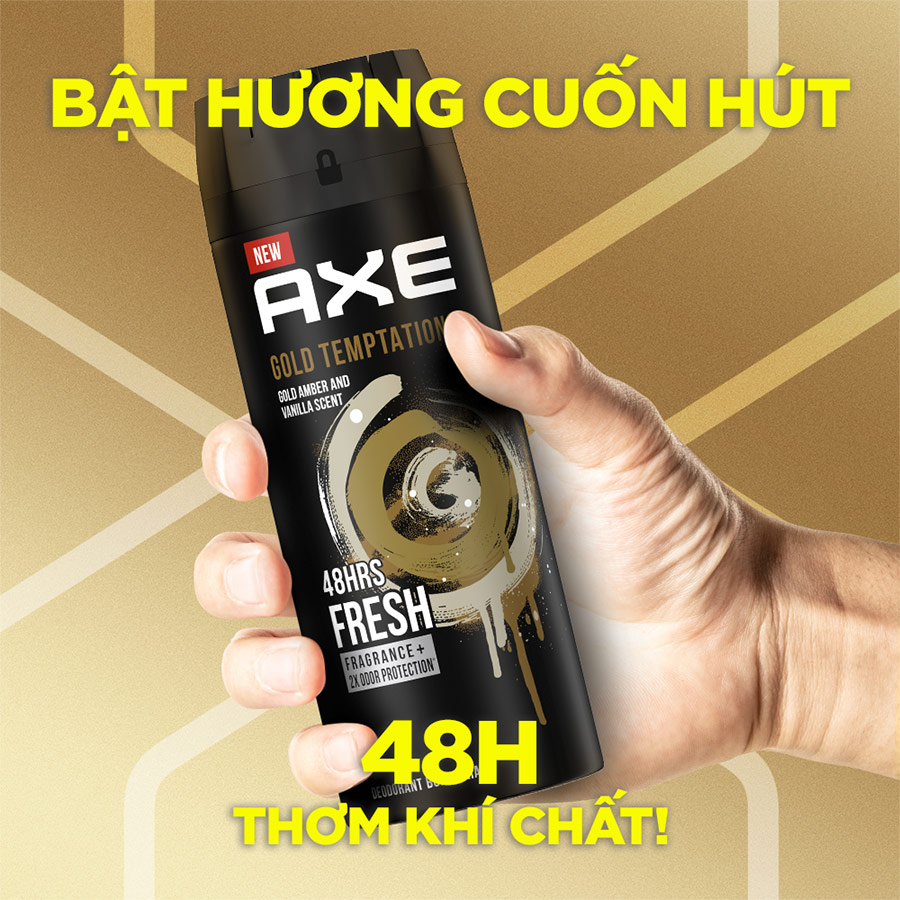 Xịt nước hoa toàn thân dành cho nam AXE Gold Temptation (135ml)