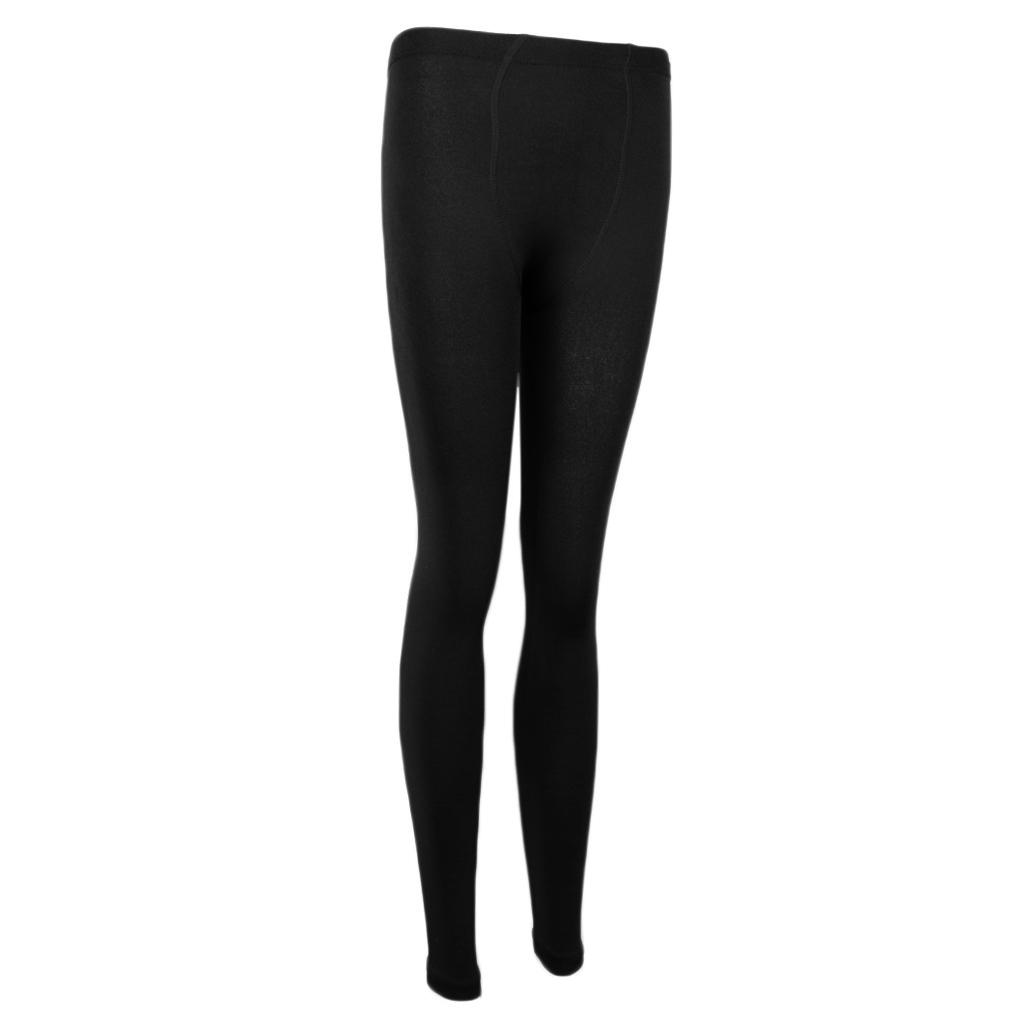 2pcs Black Winter Thermal Thick Fleece Lined Leggings Warm Elastic Trouser Pants