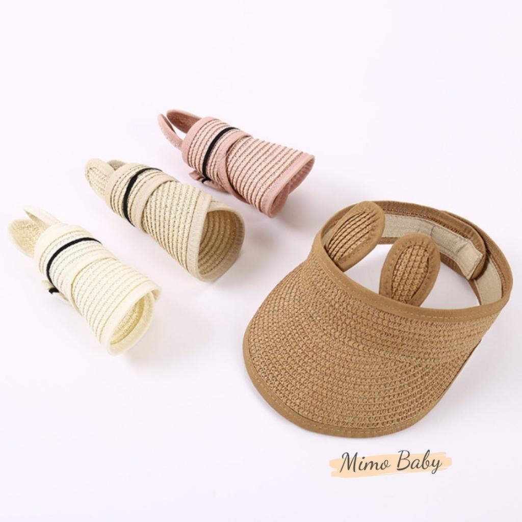 Mũ cói nửa đầu gắn tai thỏ dễ thương cho bé MH111 Mimo Baby