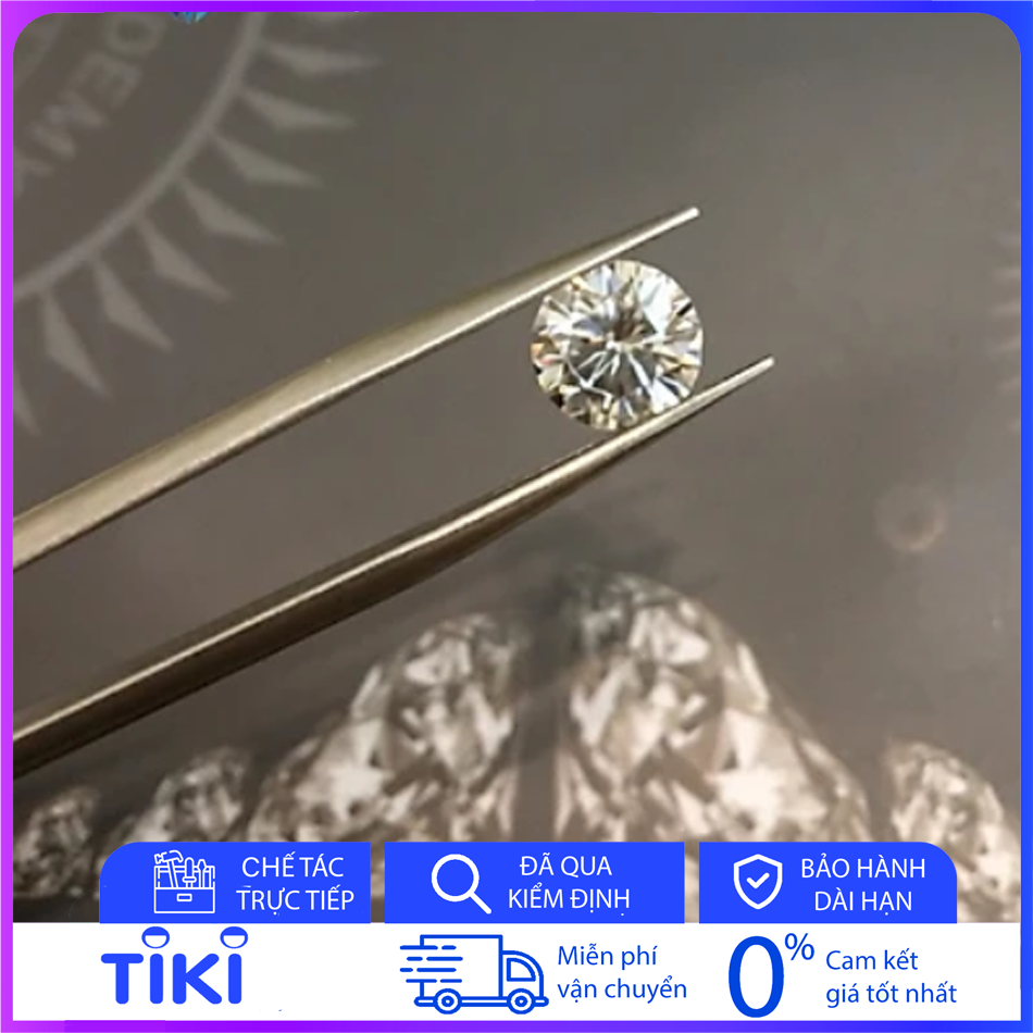 Kim cương nhân tạo Mỹ Moissanite giác cắt tròn