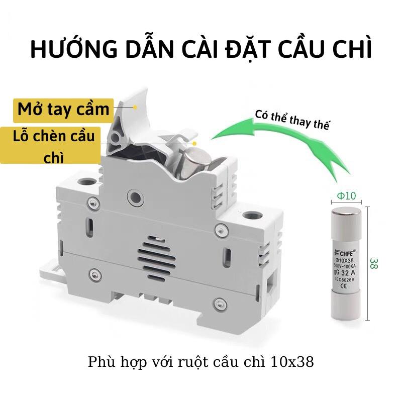 Hộp cầu chì RT 18-32X kèm ruột cầu chì sứ 2A-32A, cầu trì ống kèm đế cầu chì,cầu chì oto, cầu trì xe máy,nồi cơm điện