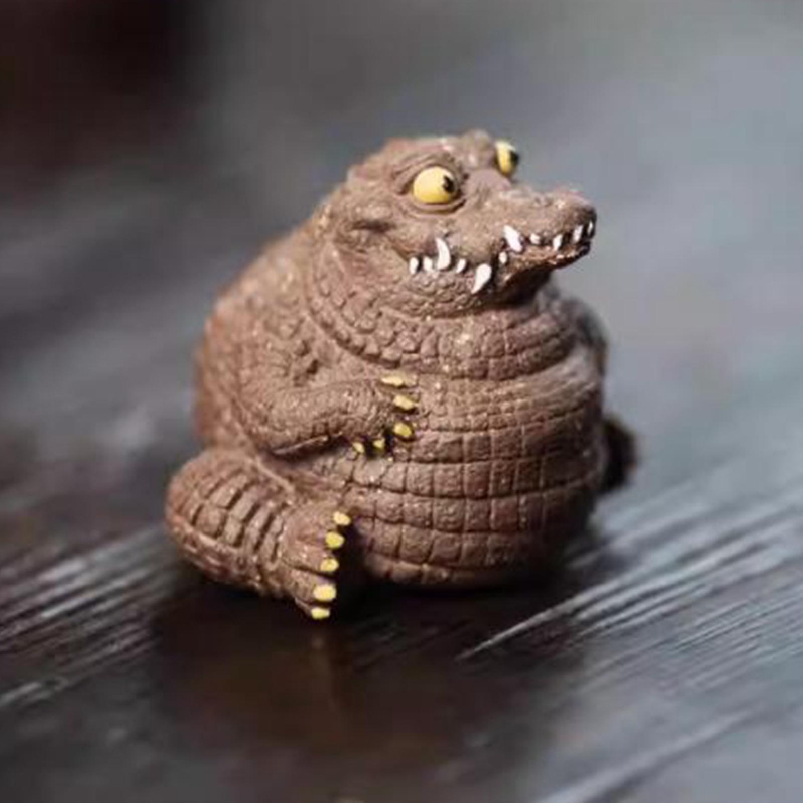 Crocodile Statue Tea Pet Ornament for Cabinet Tea Decoration Tea Accessories