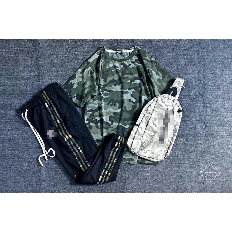 Quần jogger thun thể thao sọc camo cực chất