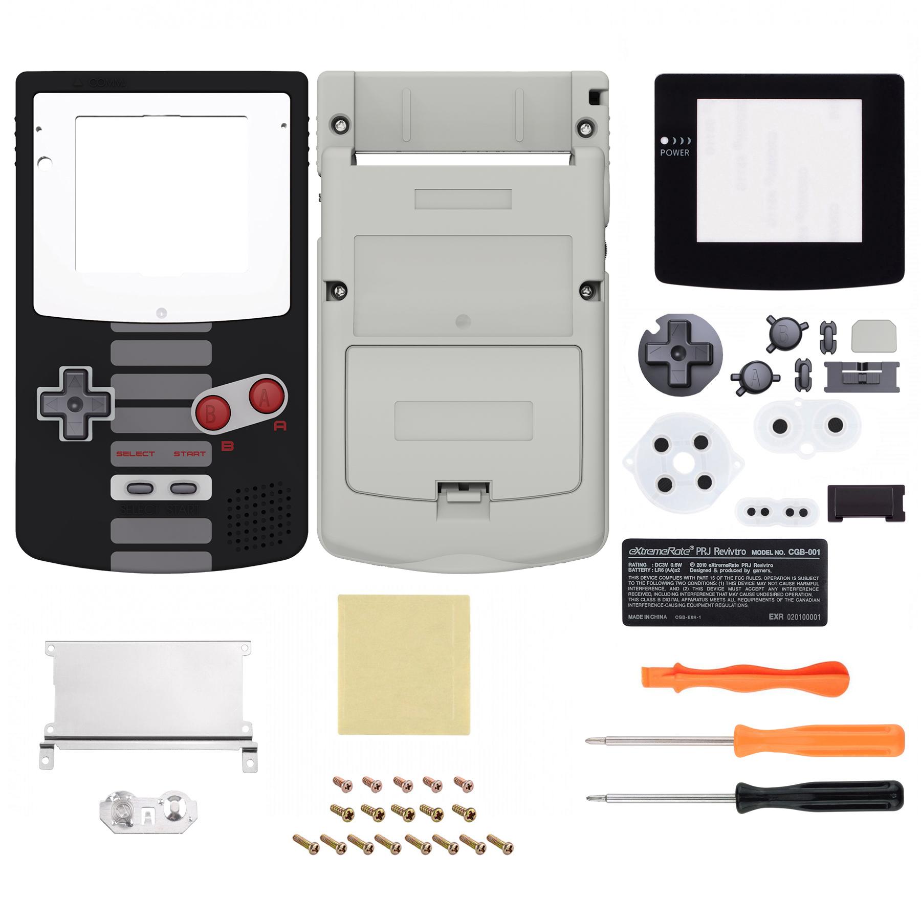 EXtremeRate IPS Sẵn sàng nâng cấp Classics Vỏ thay thế phong cách NES Vỏ đầy đủ với các nút dành cho Gameboy Color cho GBC Màu sắc: Phong cách NES cổ điển