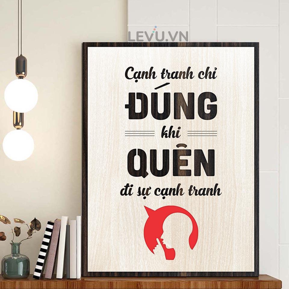 Tranh Slogan hay về kinh doanh LEVU LV092 "Cạnh tranh chỉ đúng khi quên đi sự cạnh tranh"