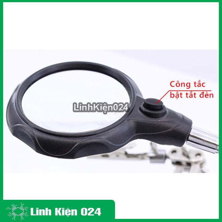 Kính Lúp Để Bàn MG16126 Có Tay Kẹp Có Đèn 4 Trong 1