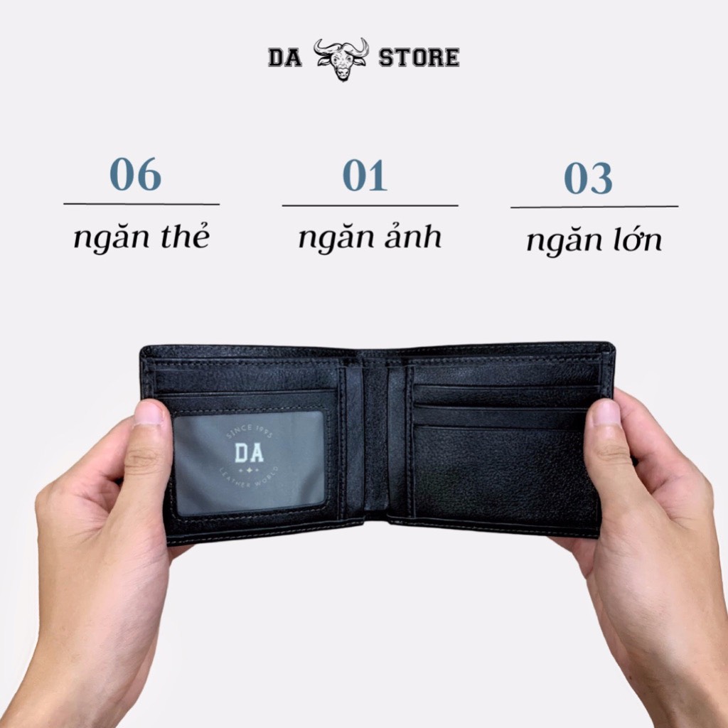 Ví Nam Da Bò Thật Cao Cấp Dáng Ngang Dập Vân Kim, Bóp Nam Da Bò Thật Thanh Lịch Công Sở SDA3