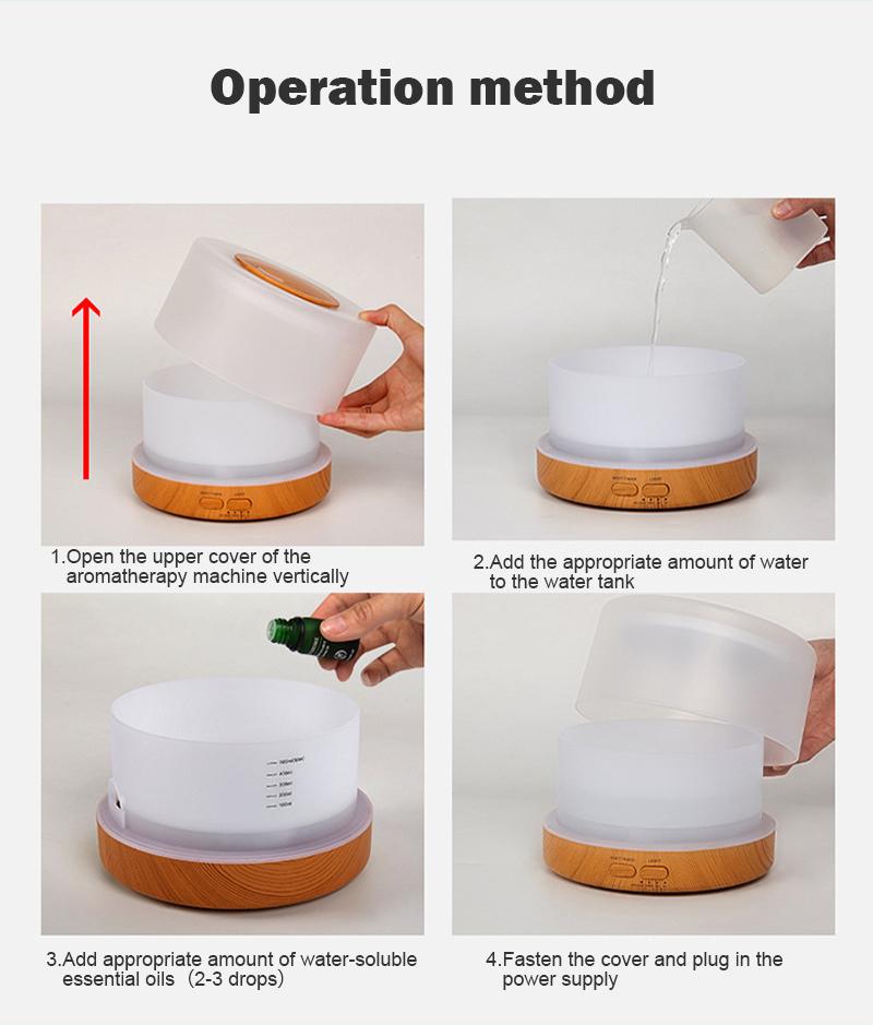 500ML Điện Máy Khuếch Tán USB Máy Tạo Độ Ẩm Không Khí Siêu Âm Thanh Mát Phun Sương Tạo Sương Tinh Dầu Di Động Humidificador LED