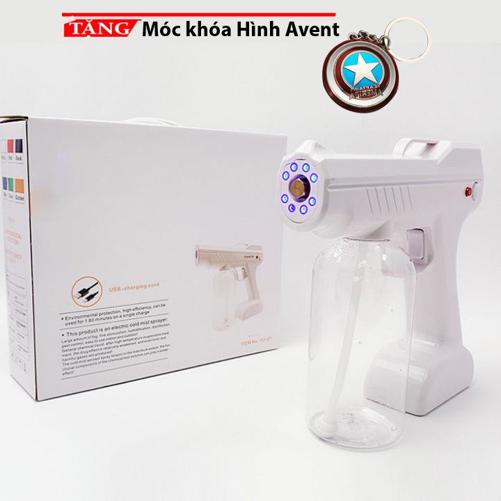 Máy khử khuẩn phun sương kết hợp với DUNG DỊCH NANO BẠC (Ag+) 8 lõi đèn CA07 Tặng móc khóa hình khiêng