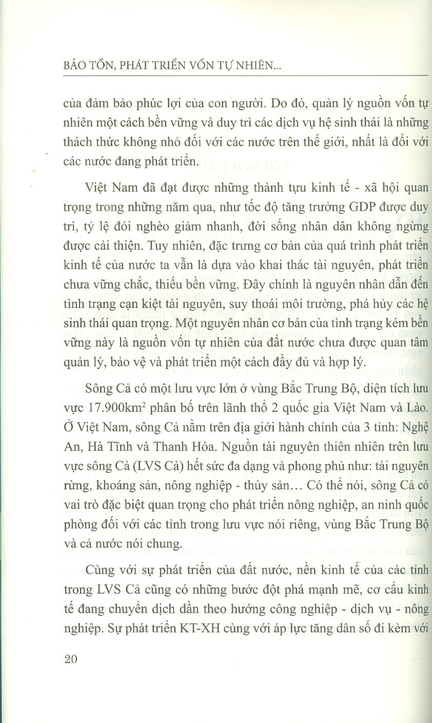 Bảo Tồn, Phát Triển Vốn Tự Nhiên Phục Vụ Phát Triển Nông Nghiệp Bền Vững Ở Hạ Lưu Sông Cả (Sách Chuyên Khảo)
