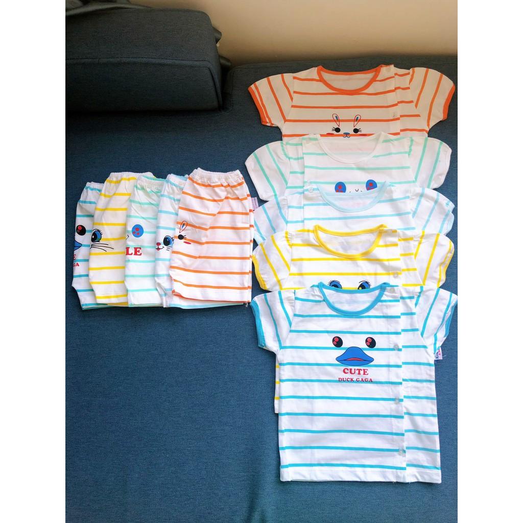 Đồ bộ sơ sinh tay ngắn cho bé, chất 100% cotton mềm mại.