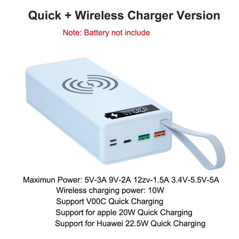 Vỏ Sạc Dự Phòng Không Dây Usb Kép 16x18650 Siêu Bền Cho Điện Thoại Di Động DIY