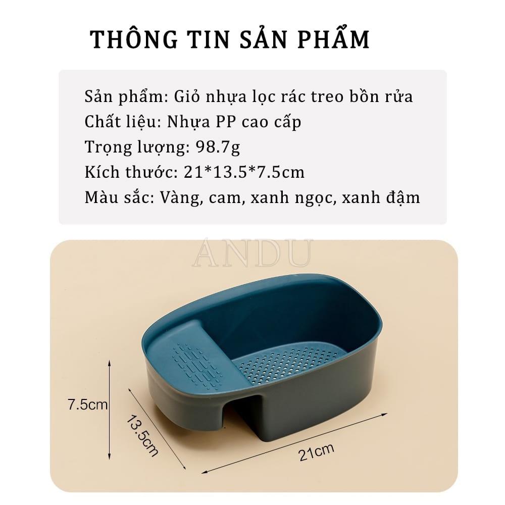 Rổ Lọc Rác, Giỏ Khay Lọc Đựng Rác Đồ Ăn Thừa Treo Bồn Rửa Bát Bằng Nhựa Gấp Gọn